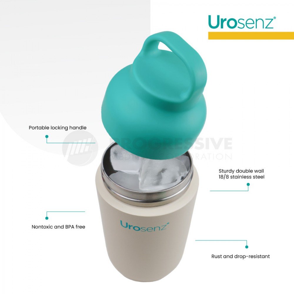 Hydrosenz Tumbler Cream-Teal 12oz, Urosenz Hydrosenz Tumbler Cream-Teal 12oz, Urosenz