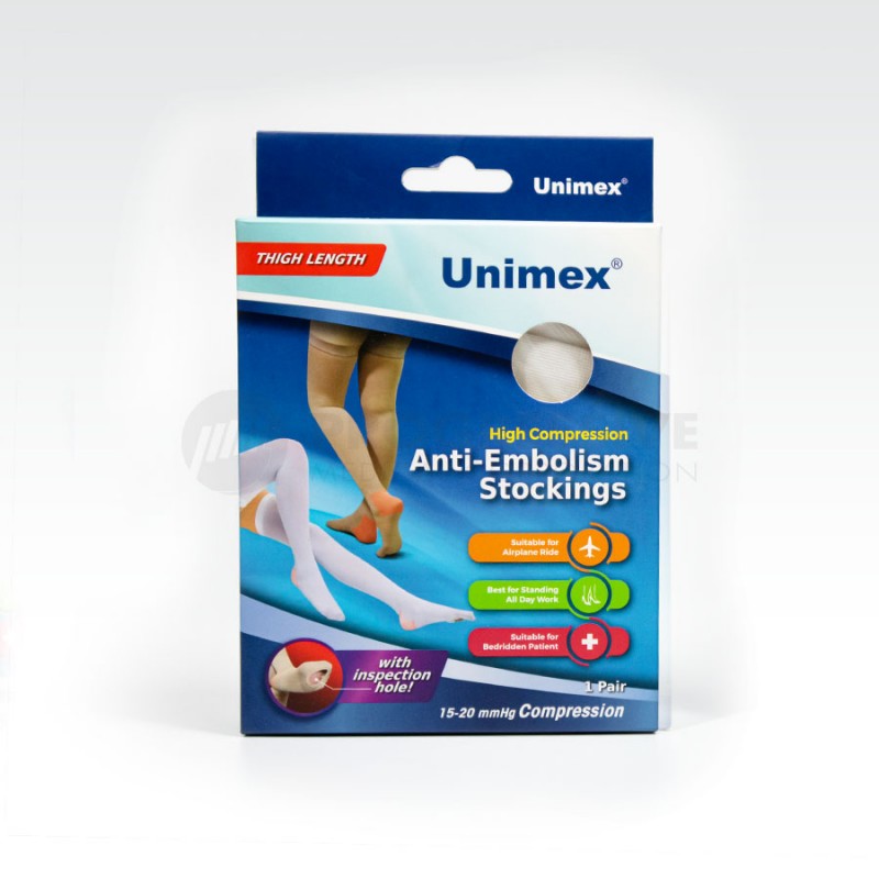 Unimex Anti-Embolism Stockings Thigh High White