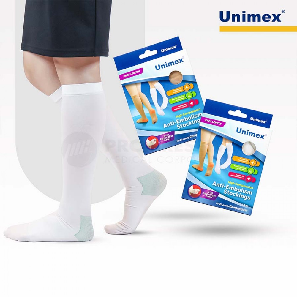 Unimex Anti-Embolism Stockings Knee High White