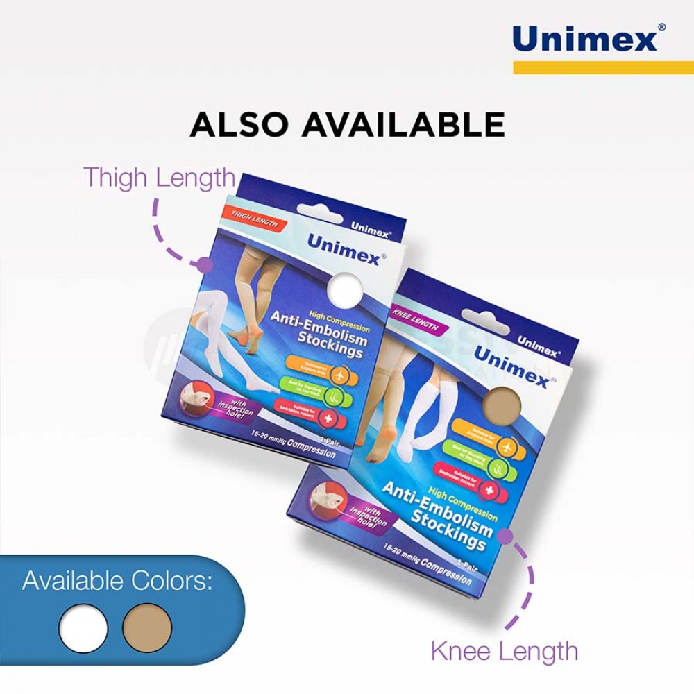 Unimex Anti-Embolism Stockings Thigh High White