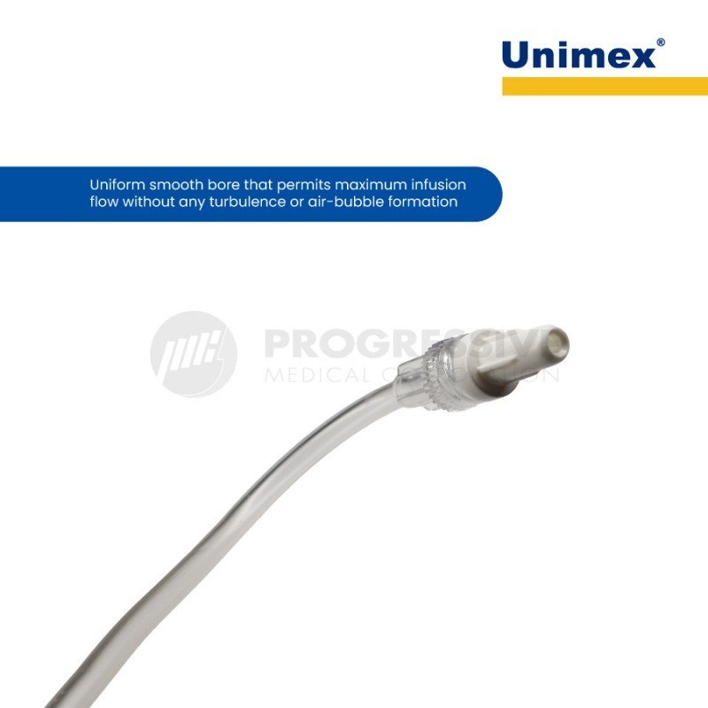 Unimex 3-way Stopcock w/ 10cm tubing Lipid-Resistant (sold per box of 50s)