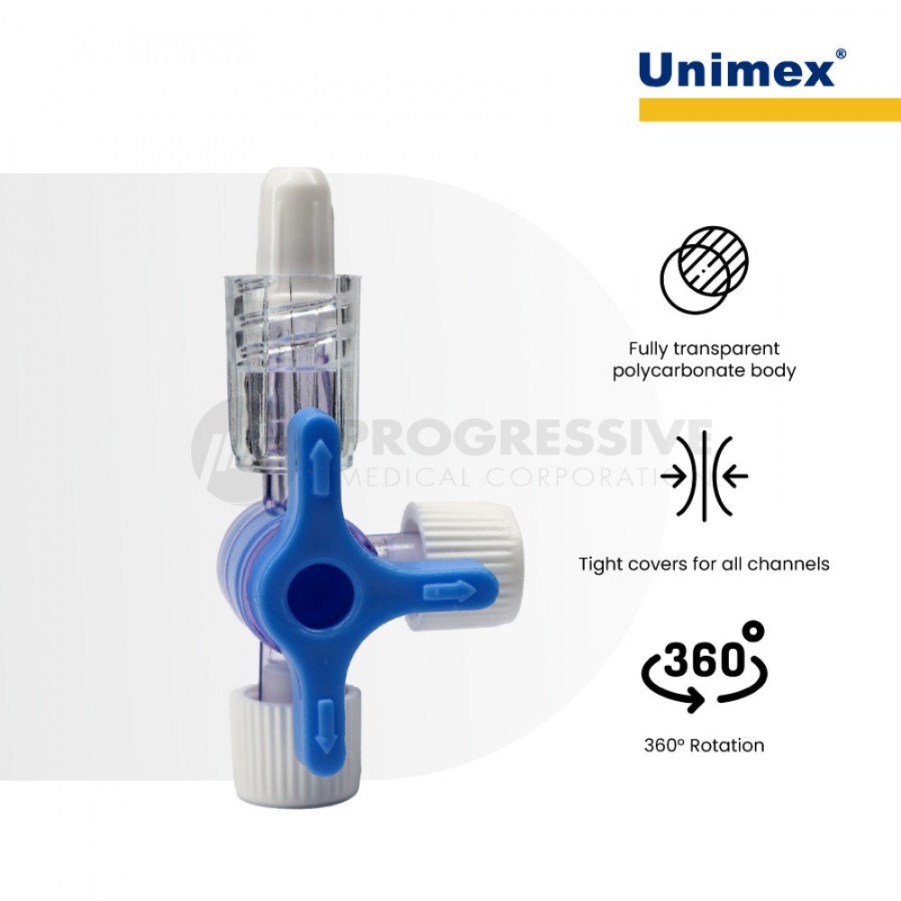 Unimex 3-Way Stopcock Lipid-Resistant (sold by box of 50s) Unimex 3-Way Stopcock Lipid-Resistant (sold by box of 50s)