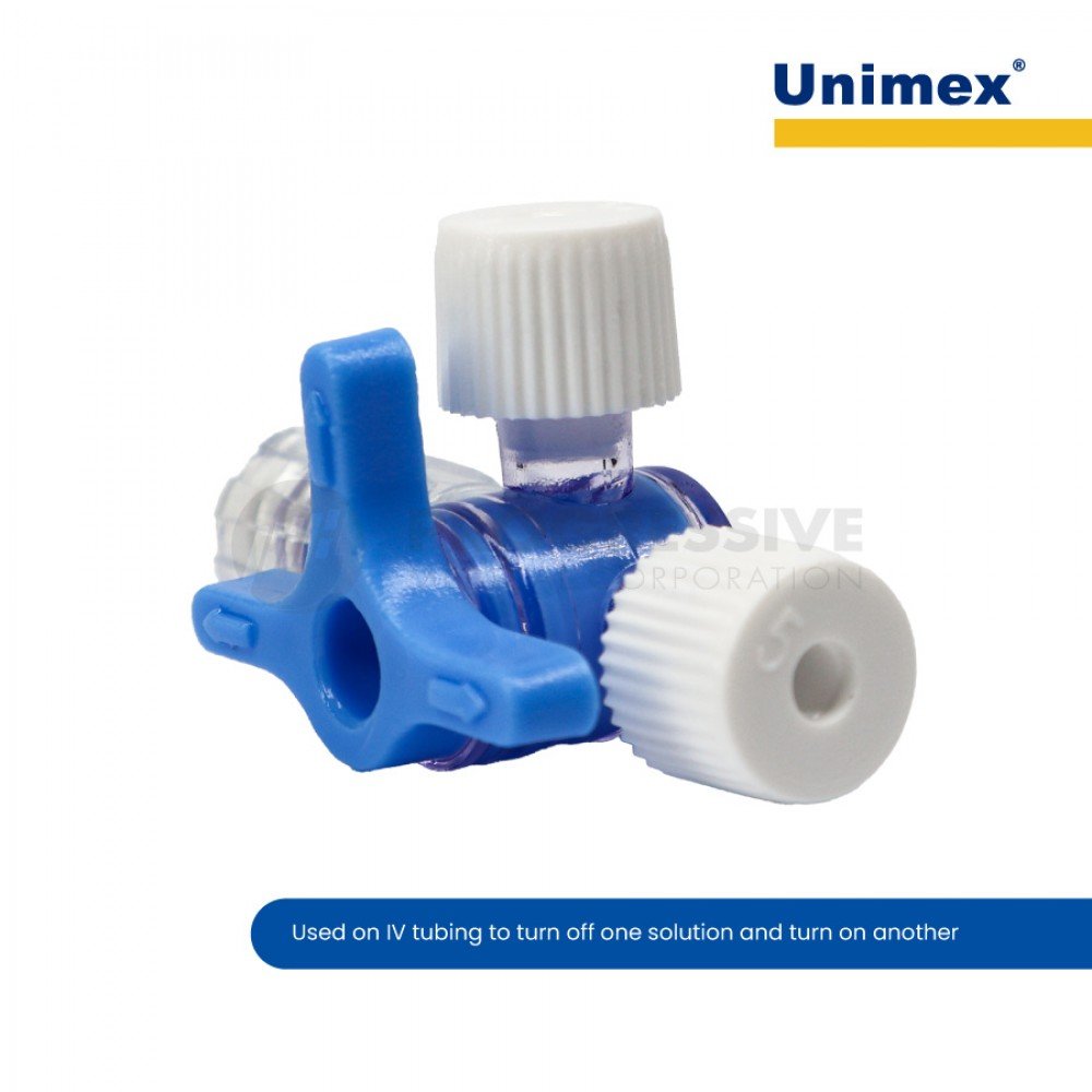 Unimex 3-Way Stopcock Lipid-Resistant (sold by box of 50s) Unimex 3-Way Stopcock Lipid-Resistant (sold by box of 50s)