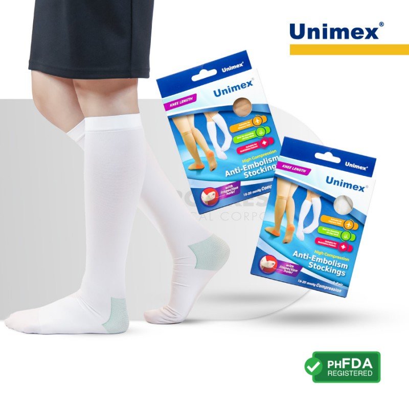 Unimex Anti-Embolism Stockings Knee High White