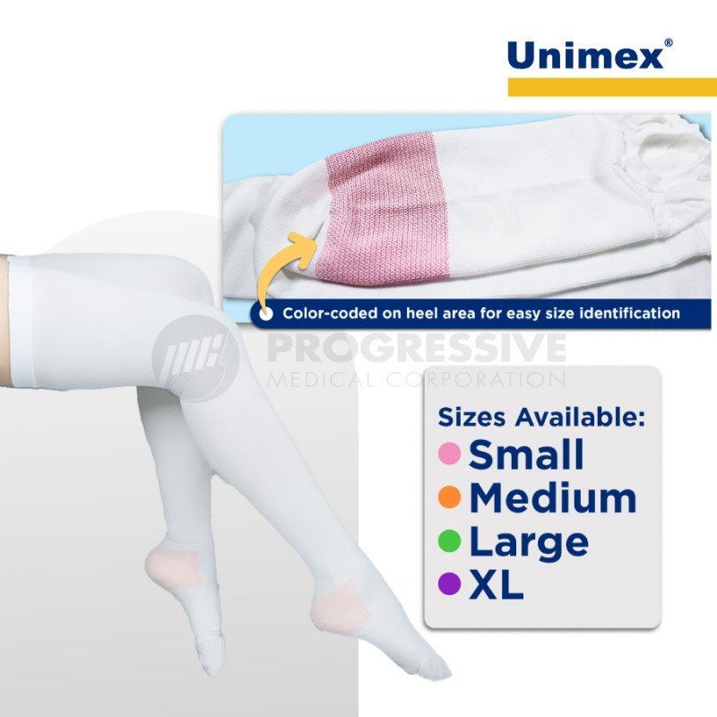 Unimex Anti-Embolism Stockings Thigh High White