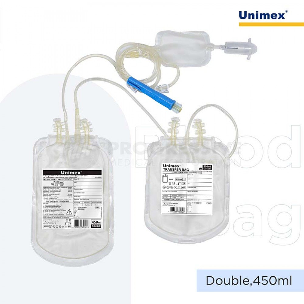 Unimex Blood Bag  with Needle Cover and Sampling Bag