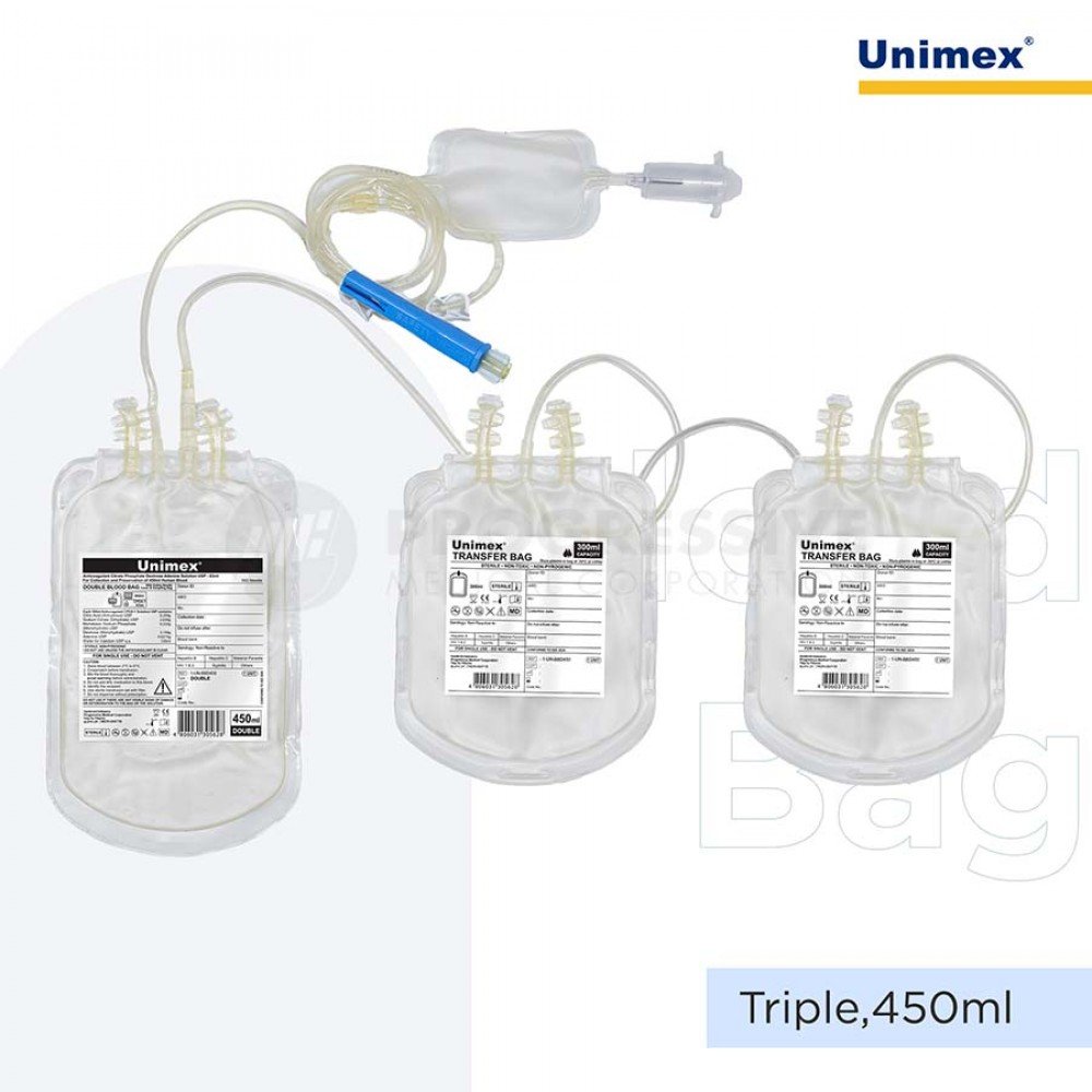 Unimex Blood Bag  with Needle Cover and Sampling Bag