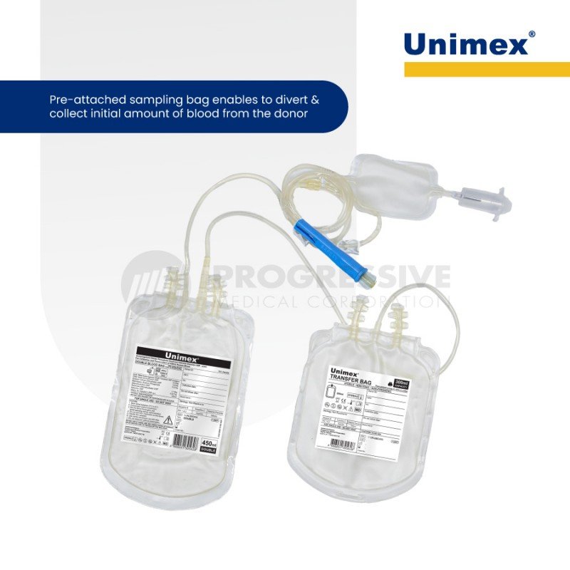 Unimex Blood Bag  with Needle Cover and Sampling Bag