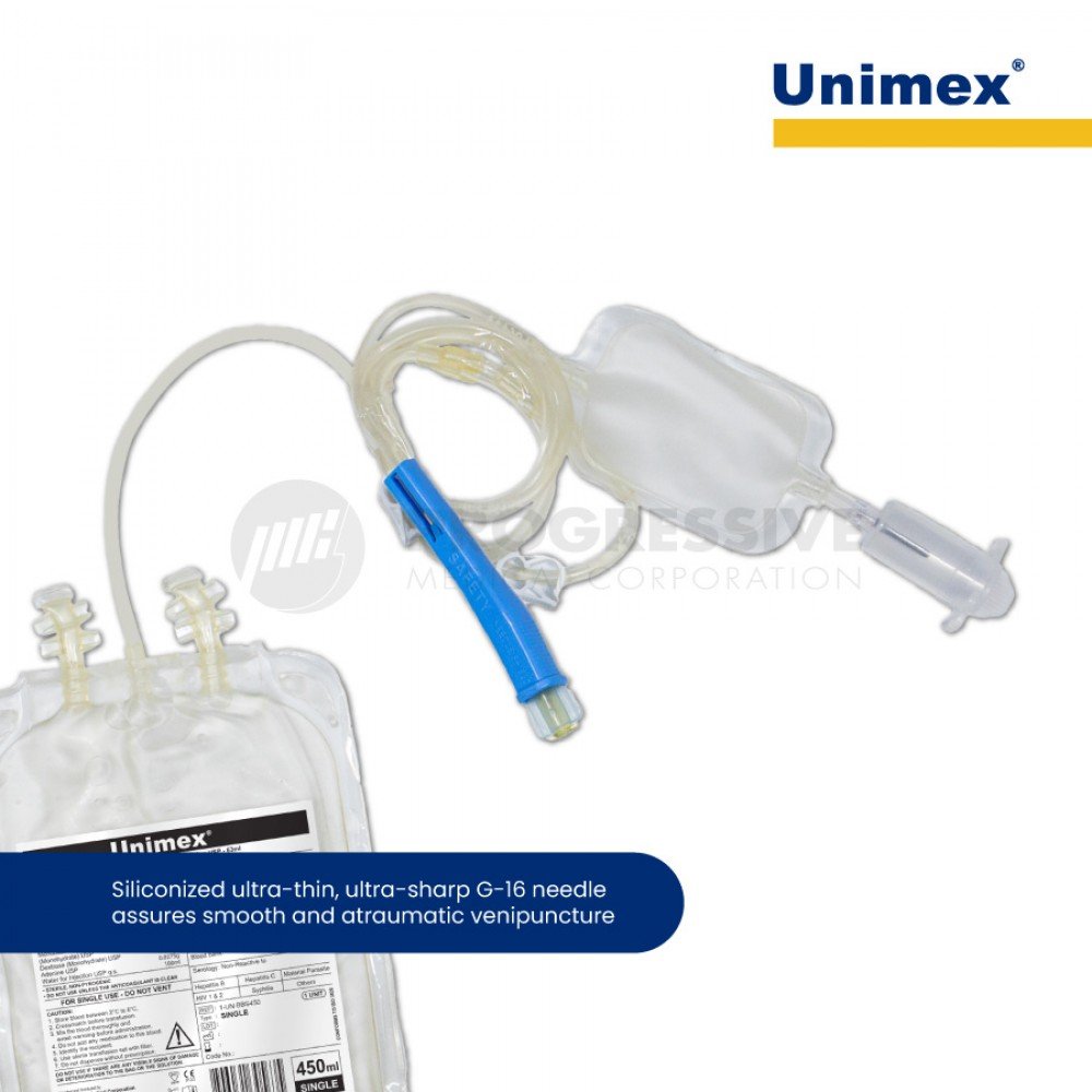 Unimex Blood Bag  with Needle Cover and Sampling Bag