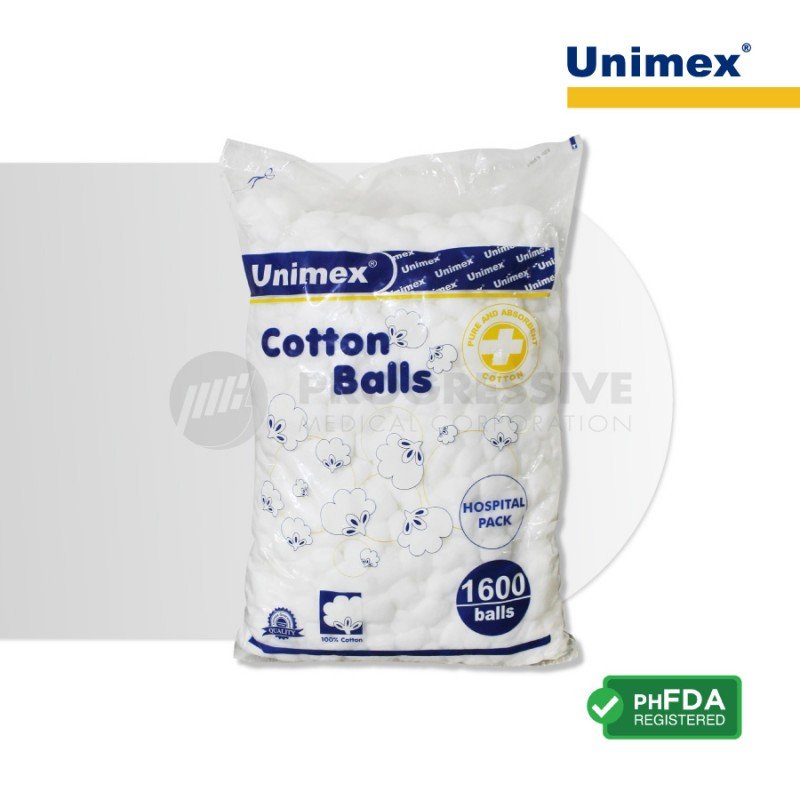 Unimex Absorbent Cotton Balls +/- 1600 balls