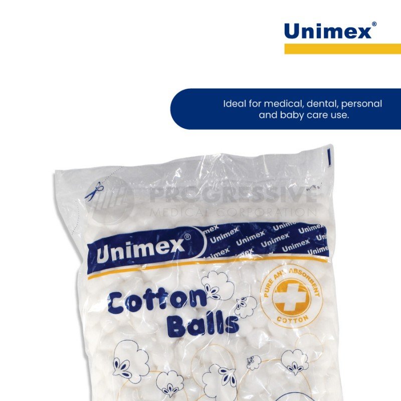 Unimex Absorbent Cotton Balls +/- 1600 balls