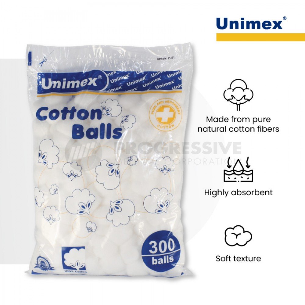 Unimex Absorbent Cotton Balls 300's