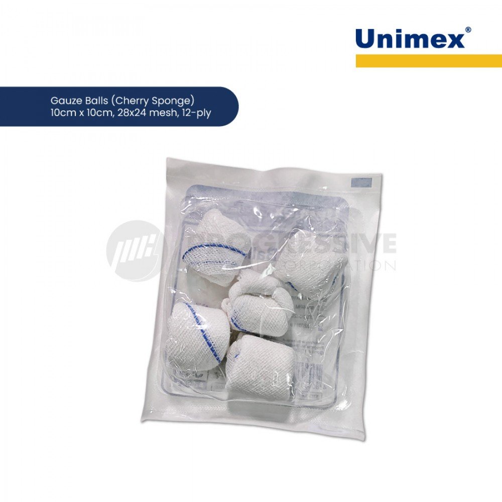 Unimex Gauze Balls with X-ray Line Cherry Balls Unimex Gauze Balls with X-ray Line Cherry Balls