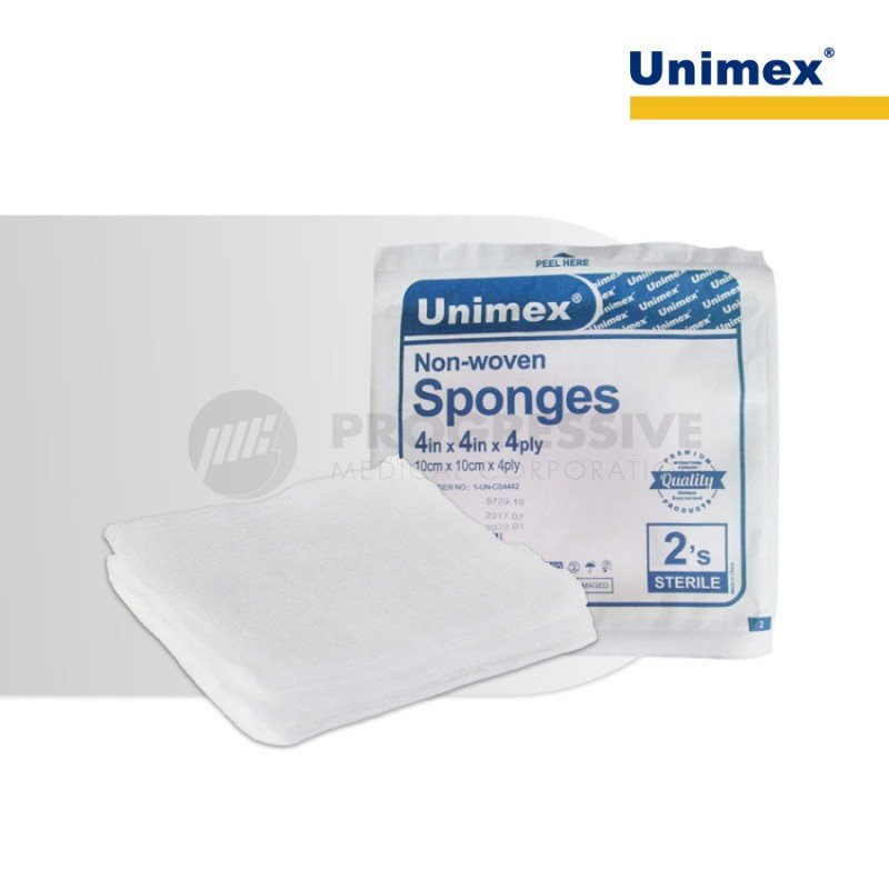Unimex Gauze Sponge Non-Woven, Sterile 2s (Packs of 100s)