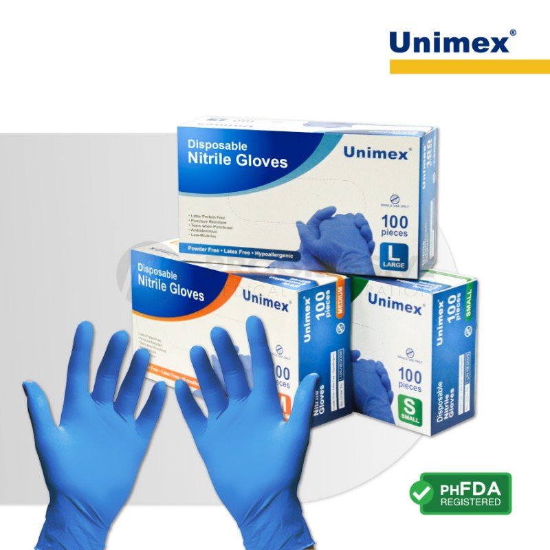 Unimex Nitrile Gloves (sold by box of 100s)