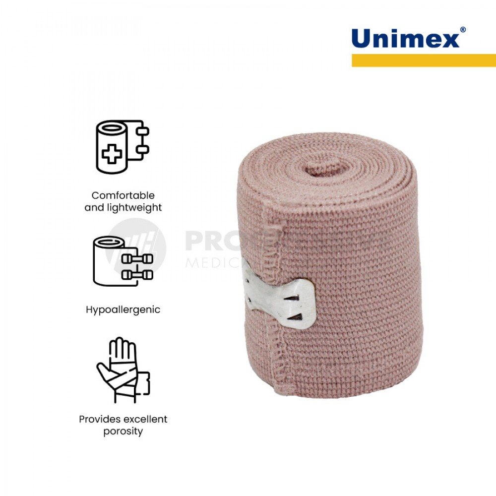 Unimex Rubber Elastic Bandage, 2 x 5yd