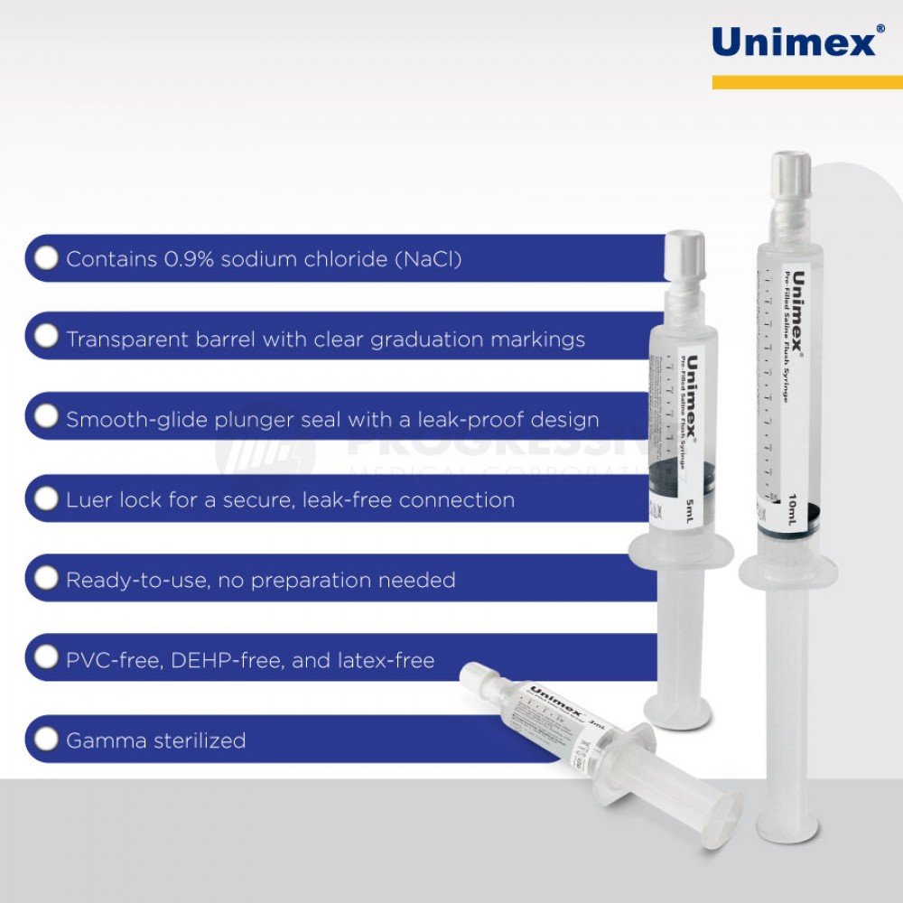 Unimex Pre-filled Saline Flush Syringe