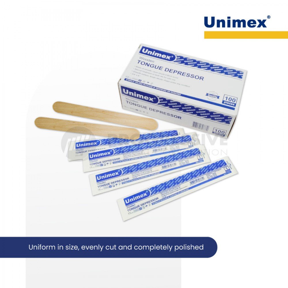 Unimex Tongue Depressor, Sterile (sold by box of 100s)