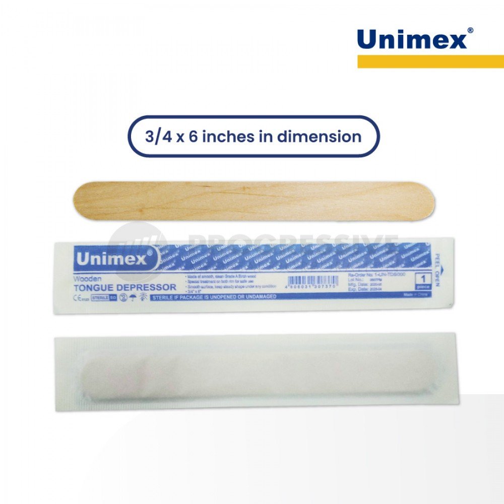 Unimex Tongue Depressor, Sterile (sold by box of 100s)