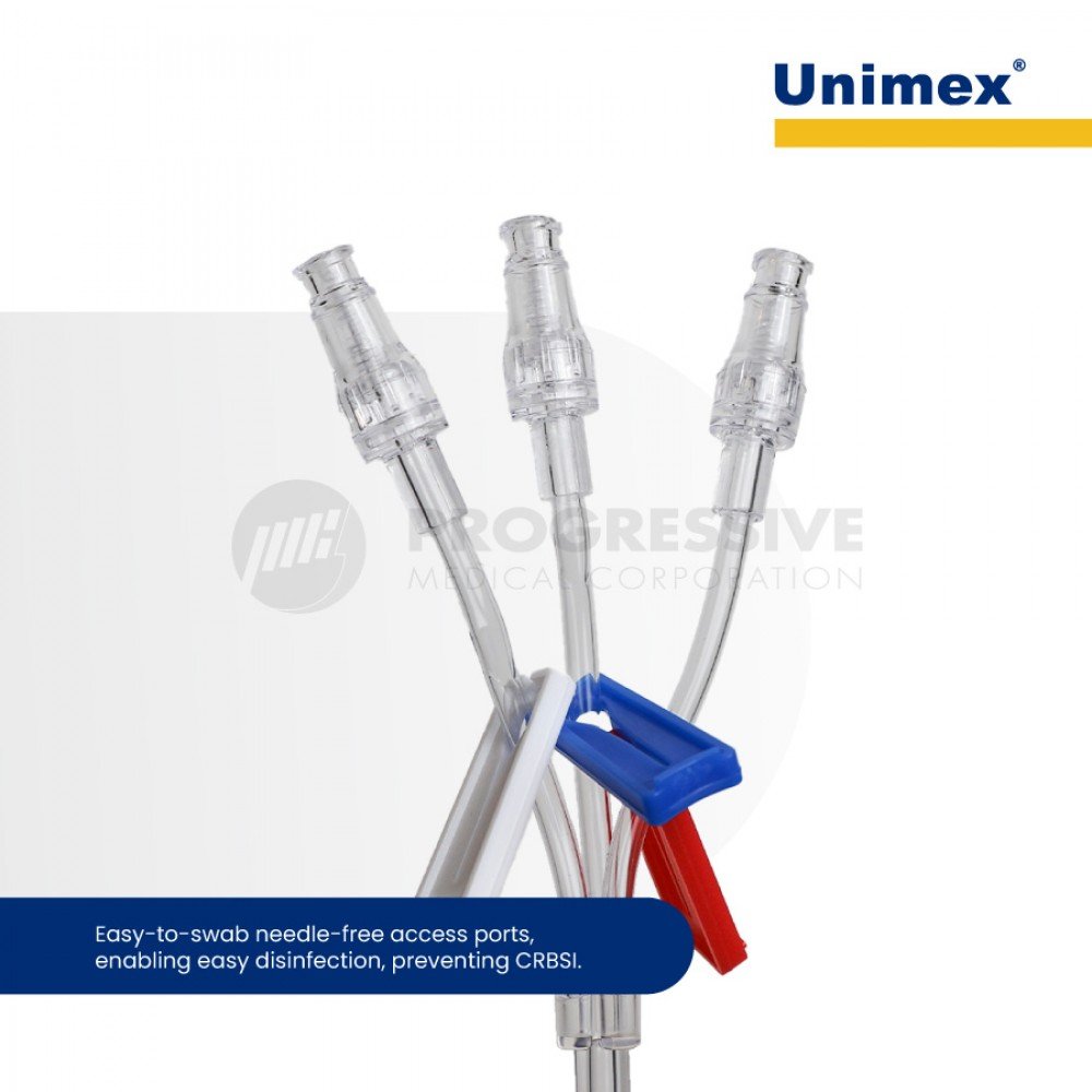 Unimex Tri-Lumen Extension Tube w/ Positive Pressure Unimex Tri-Lumen Extension Tube w/ Positive Pressure