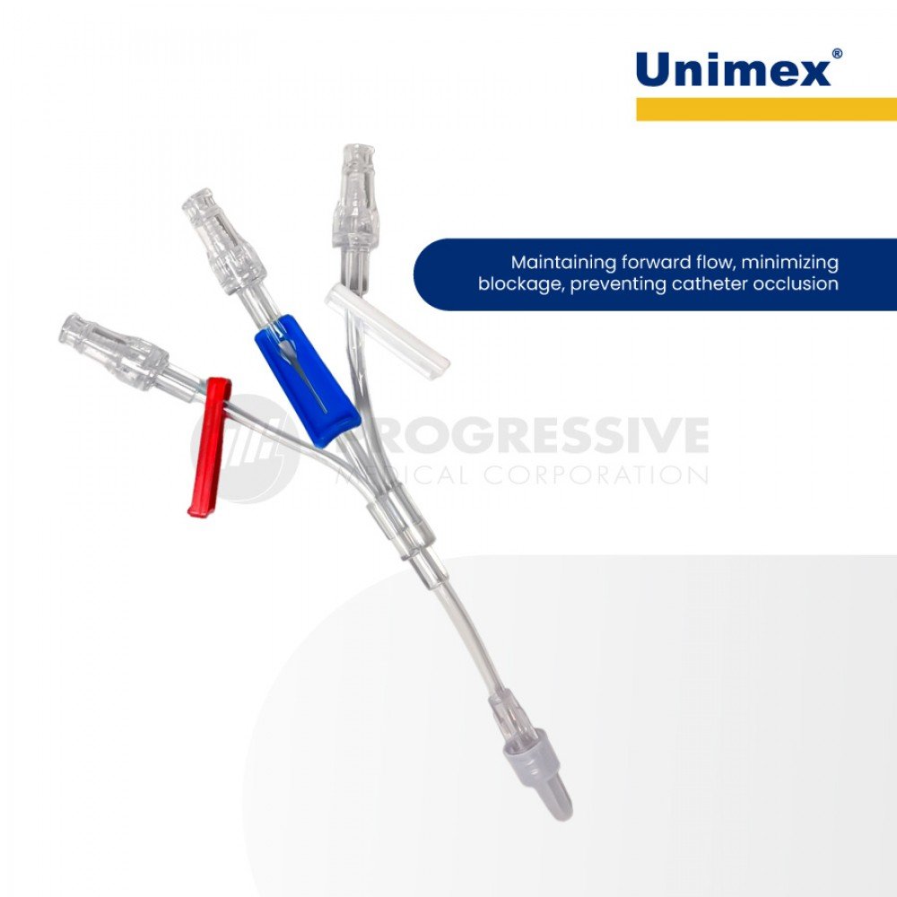 Unimex Tri-Lumen Extension Tube w/ Positive Pressure Unimex Tri-Lumen Extension Tube w/ Positive Pressure
