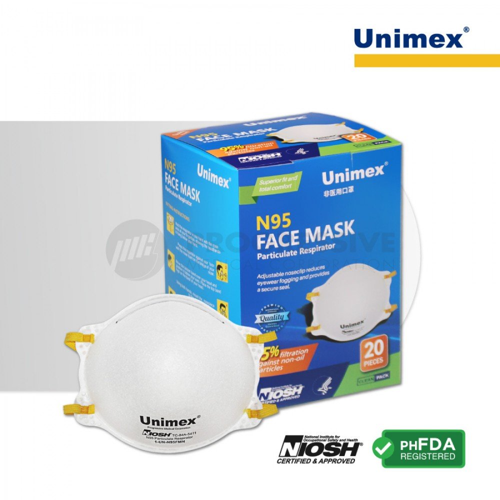 Unimex N95 Face Mask (sold by box of 20s)