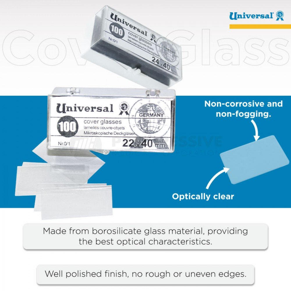 Universal Cover Glass, 22x40mm, 100's