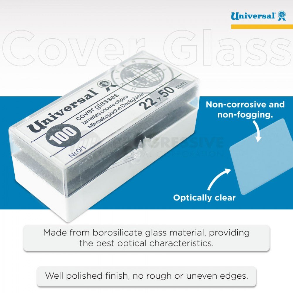 Universal Cover Glass, 22x50, 100's