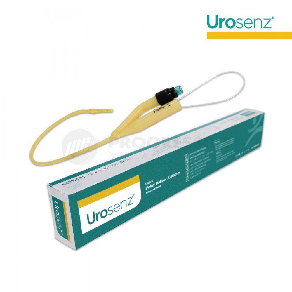 Urosenz Latex Foley Catheter, 2-Way w/ Stylet (10 pcs)