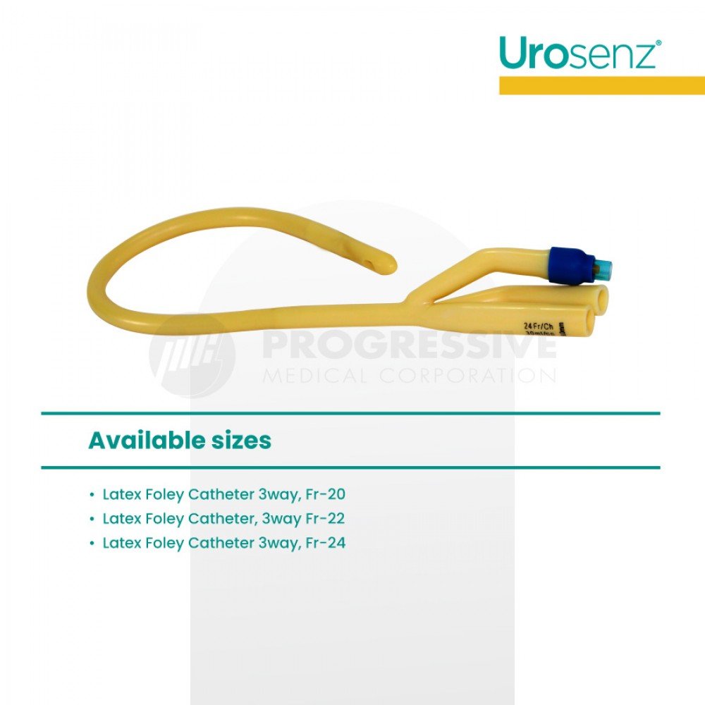 Urosenz Latex Foley Catheter, 3-Way Urosenz Latex Foley Catheter, 3-Way