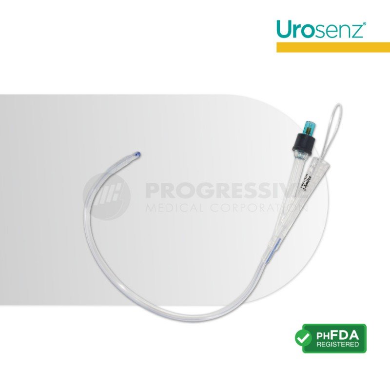 Urosenz Silicone Foley Catheter, 2-Way w/ Stylet (10 pcs.)