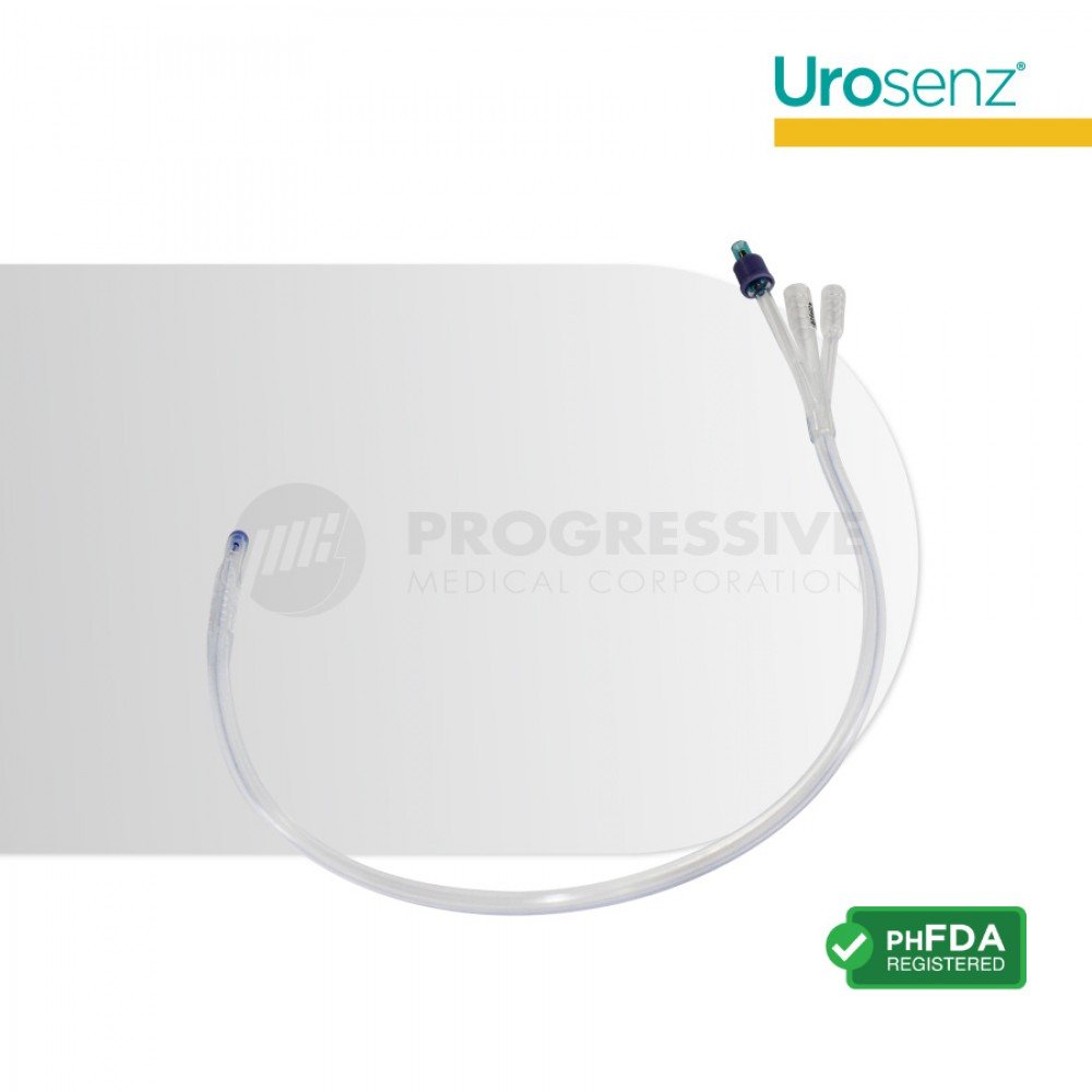 Urosenz Silicone Foley Catheter, 3-Way, (10 pcs.)