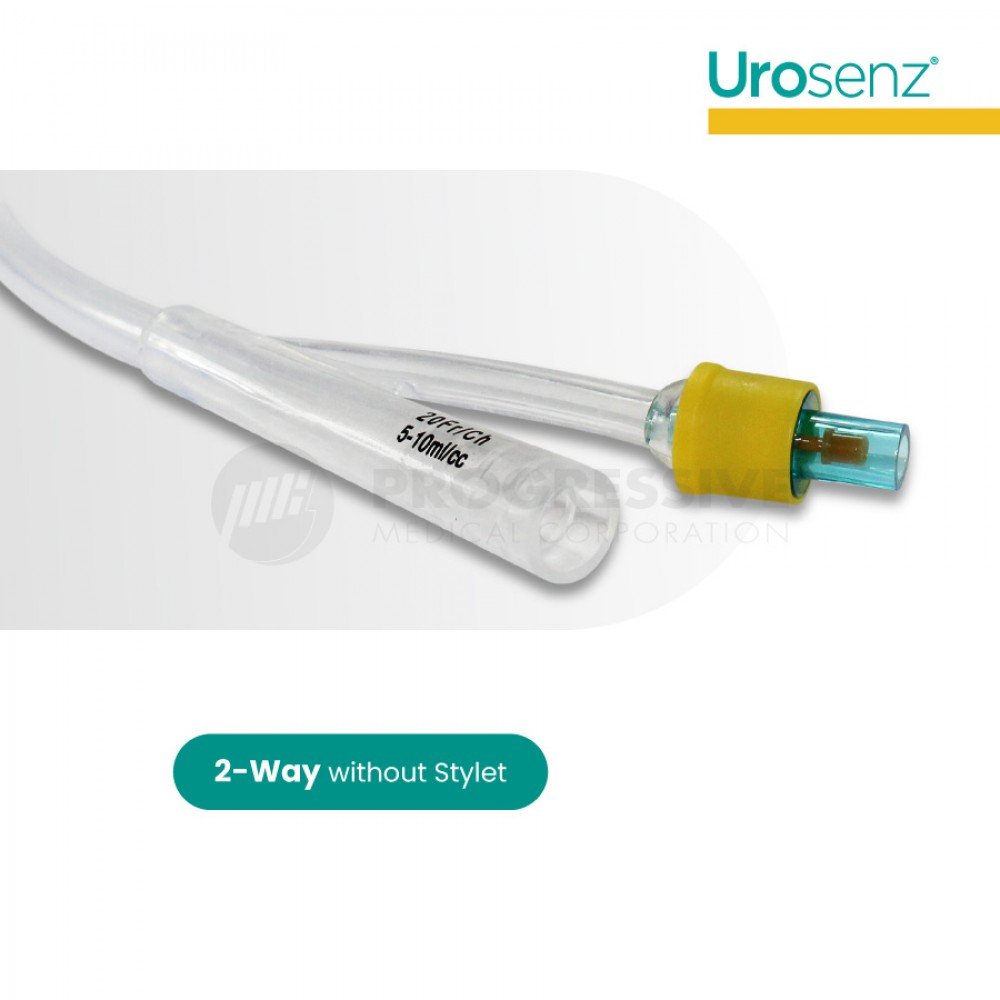 Urosenz Silicone Foley Catheter, 2-Way w/o Stylet, (10 pcs.)