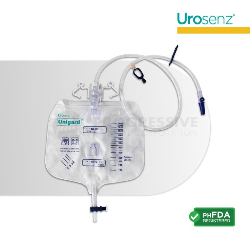 Urosenz Unigard Urine Drainage Bag with Non-Return Valve, 2500ml