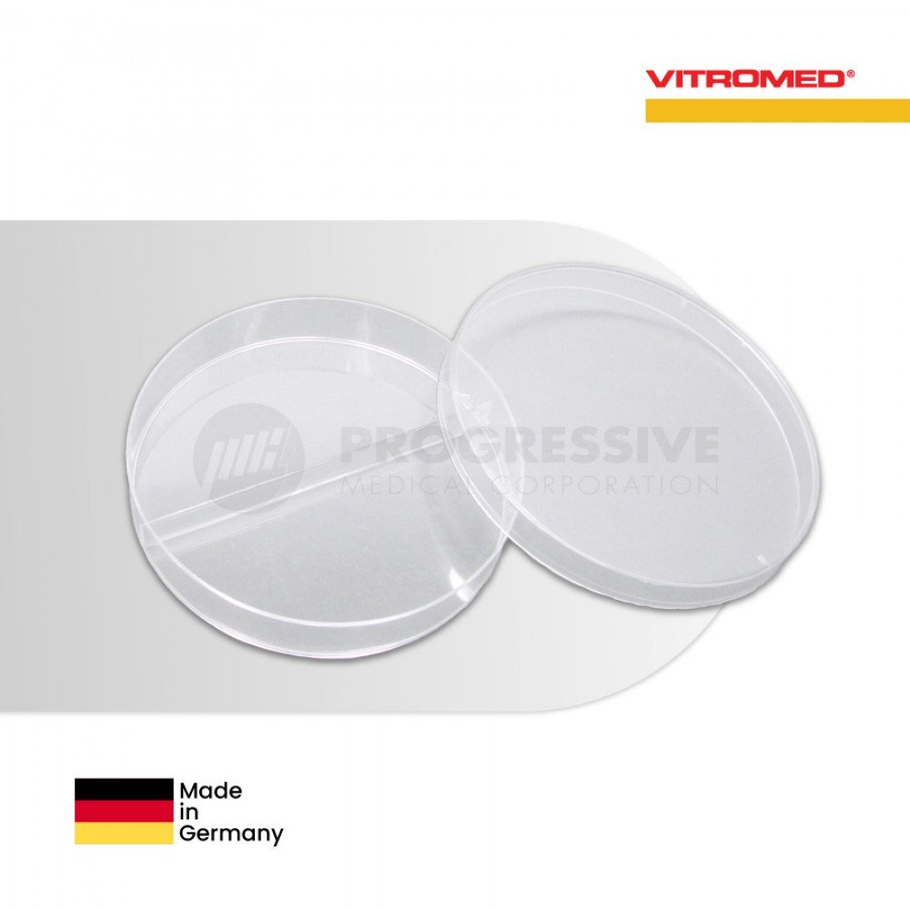Vitromed 2 Section Petri Dish 90mm, 20s Vitromed 2 Section Petri Dish 90mm, 20s