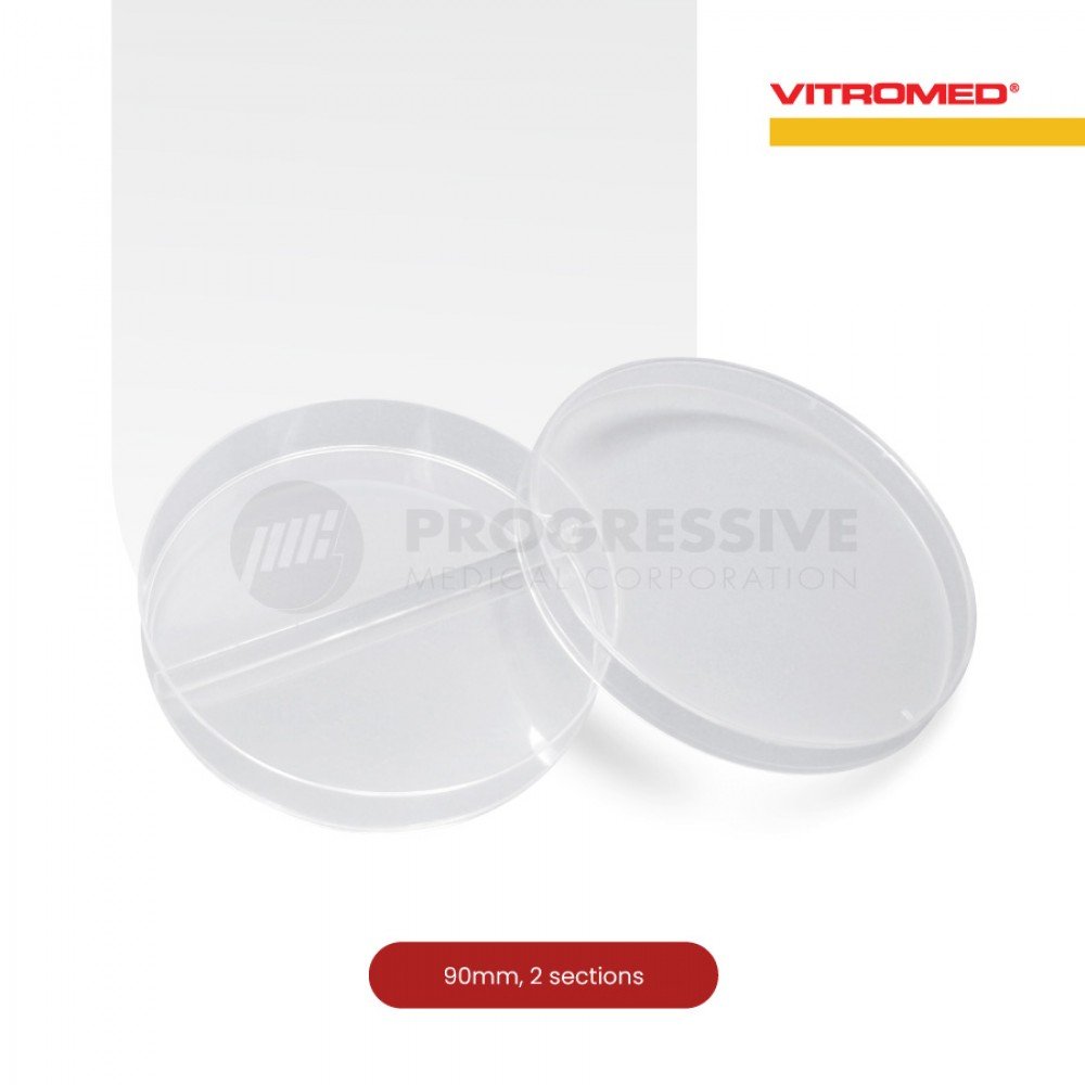 Vitromed 2 Section Petri Dish 90mm, 20s Vitromed 2 Section Petri Dish 90mm, 20s
