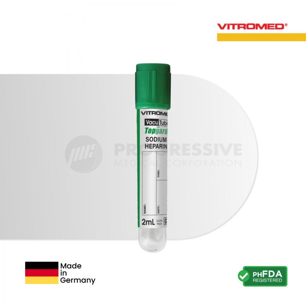 Vitromed Blood Collection Tube, Heparin, 2ml (100s)