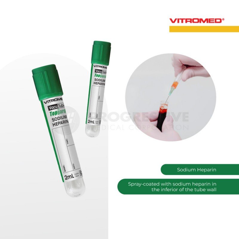 Vitromed Blood Collection Tube, Heparin, 2ml (100s)