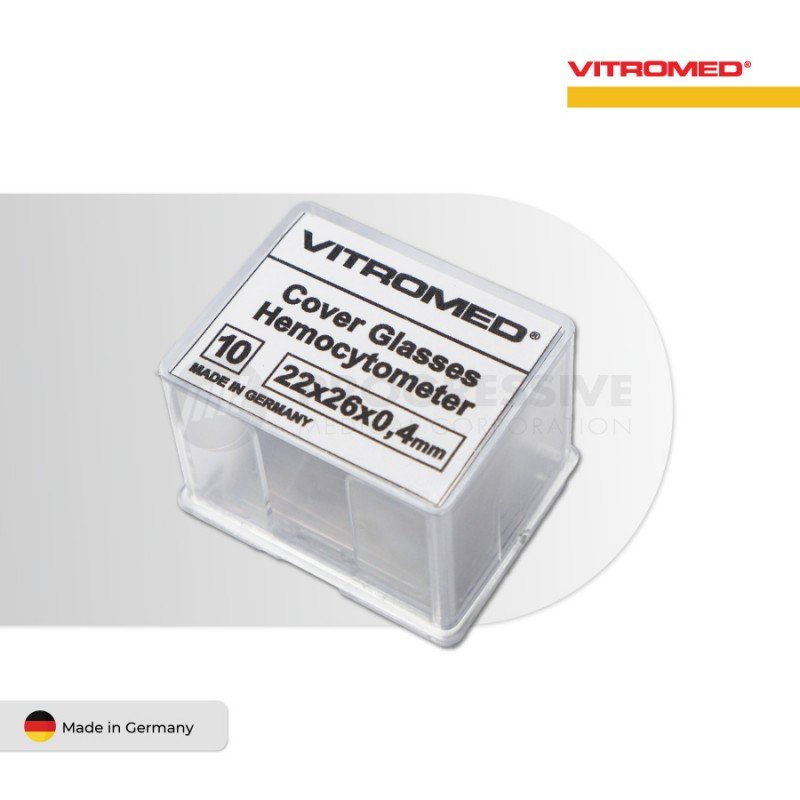 Vitromed Haemocytometer Cover Glass  (sold by pack of 10s)