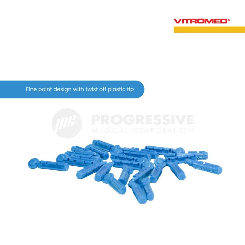 Vitromed Blood Lancet G28 Light Blue (sold by box of 200s)