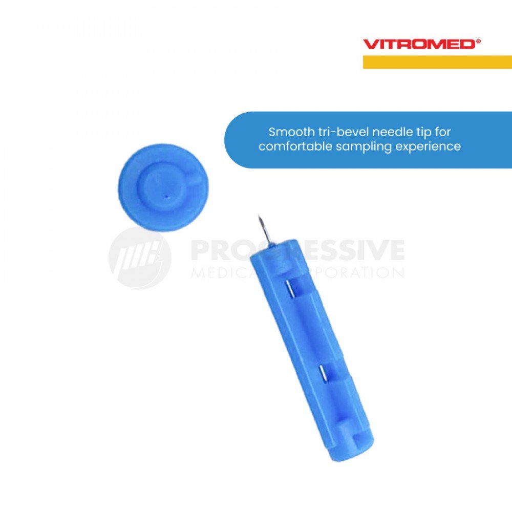 Vitromed Blood Lancet G28 Light Blue (sold by box of 200s)