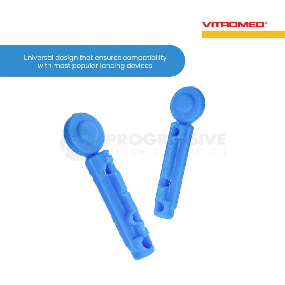 Vitromed Blood Lancet G28 Light Blue (sold by box of 200s)