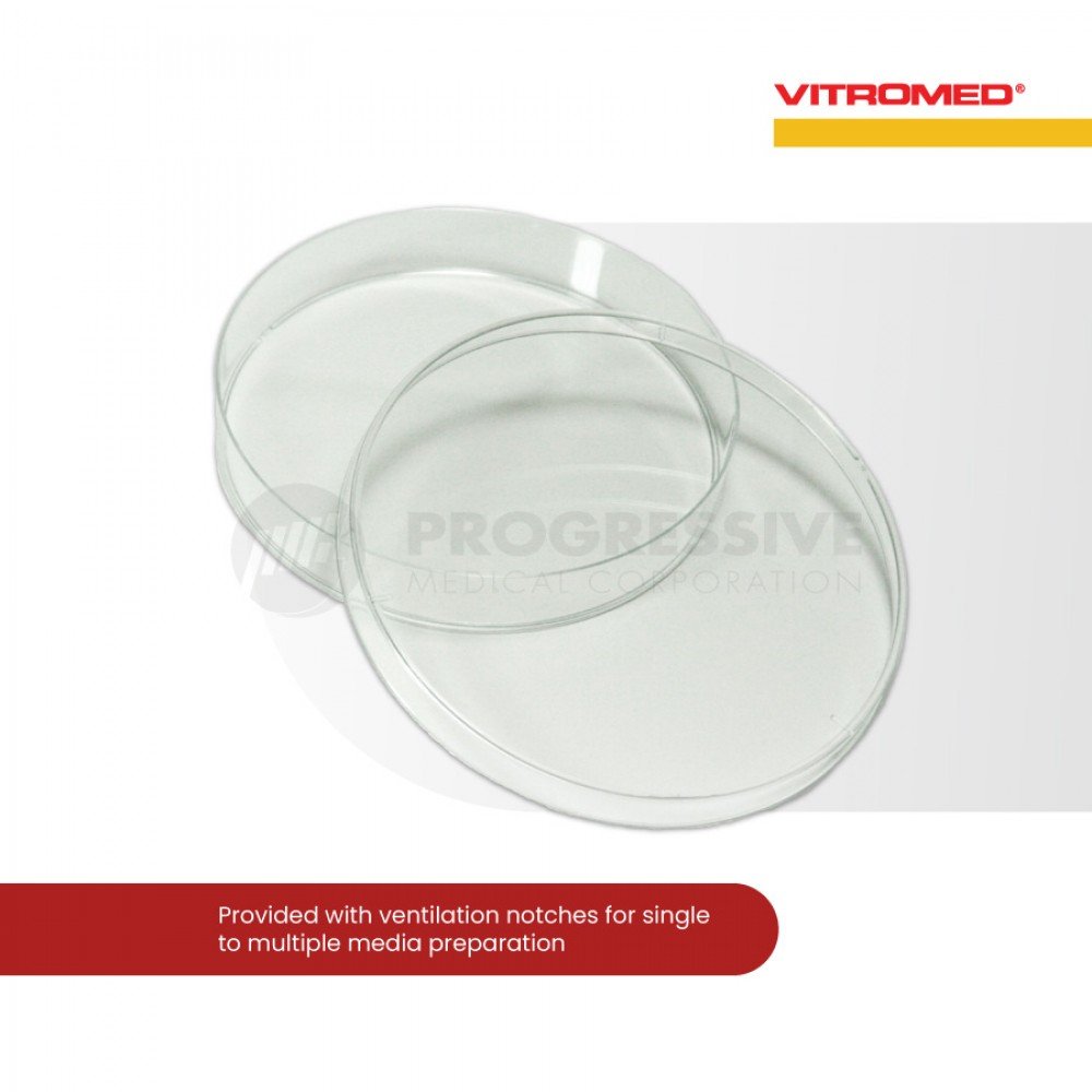 Vitromed Petri Dish with Triple Vent, 90mm, 10's