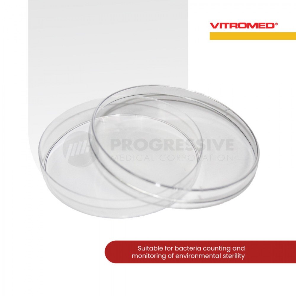Vitromed Petri Dish with Triple Vent, 90mm, 10's