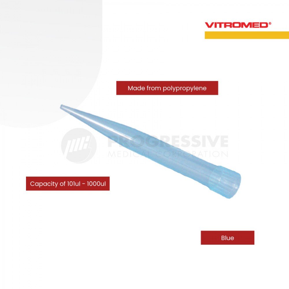Vitromed Pipette Tip, Blue 1000ul, 500's Vitromed Pipette Tip, Blue 1000ul, 500's