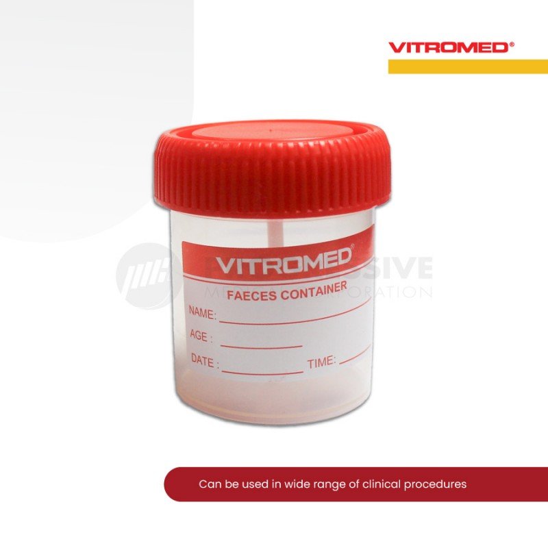 Vitromed Stool Cont 60ml w/ scrw cap/spn