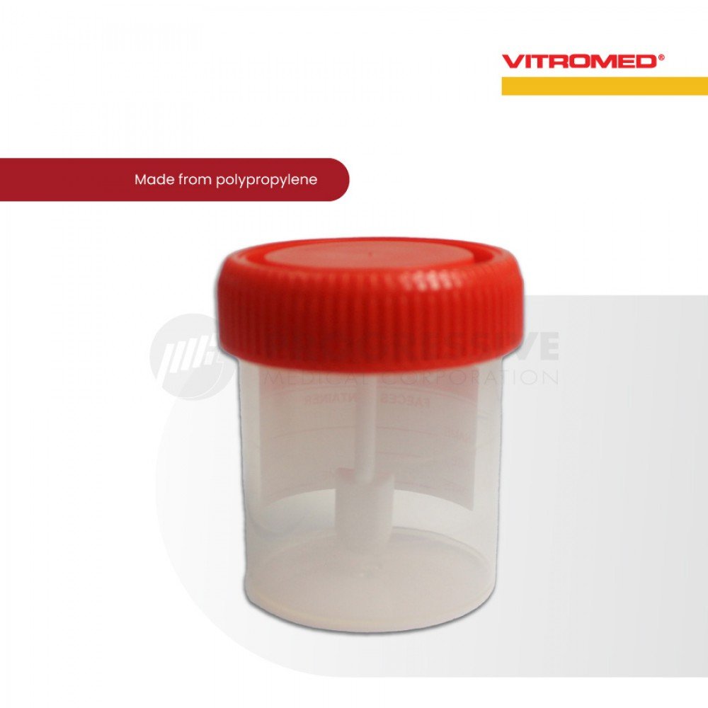 Vitromed Stool Cont 60ml w/ scrw cap/spn