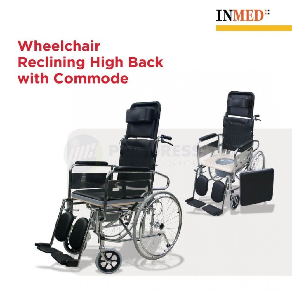 Inmed Wheelchair Reclining High Back with Commode