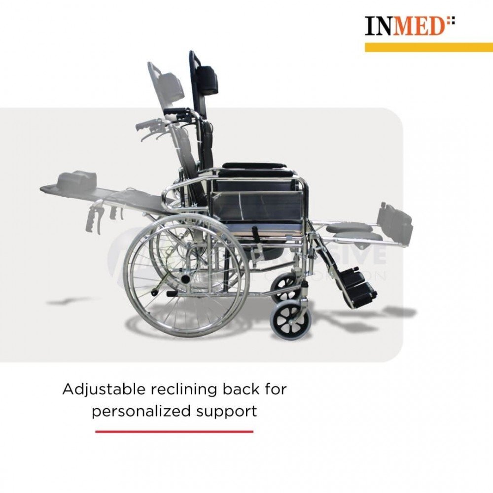 Inmed Wheelchair Reclining High Back with Commode