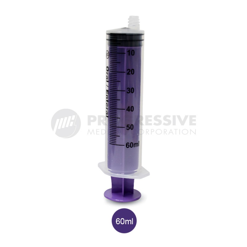 Disposable Enteral Feeding Syringe 60cc sold by 5s